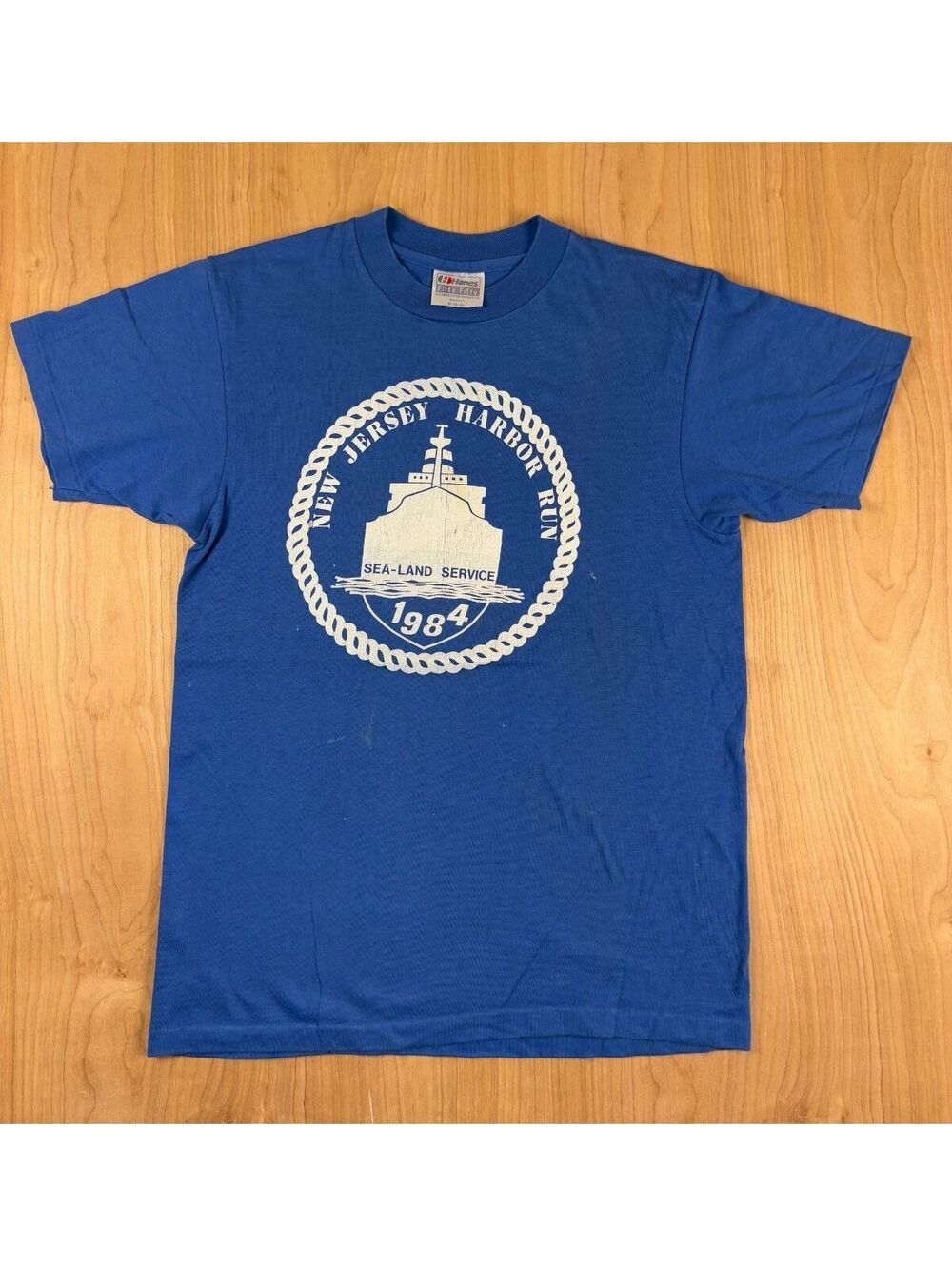 Vintage 1984 New Jersey Harbor Run tshirt Single Stitch nautical sea land